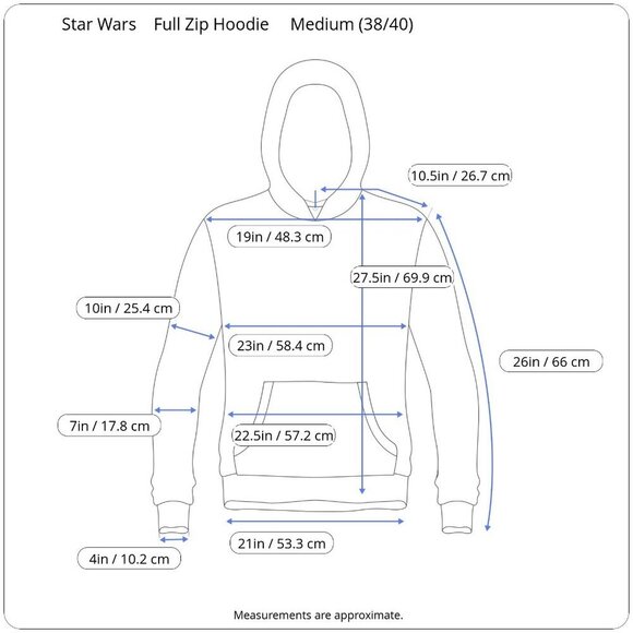 Star Wars Black Gray Stripes Long Sleeve Drawstring Full Zip Hoodie Pockets M - Picture 15 of 16